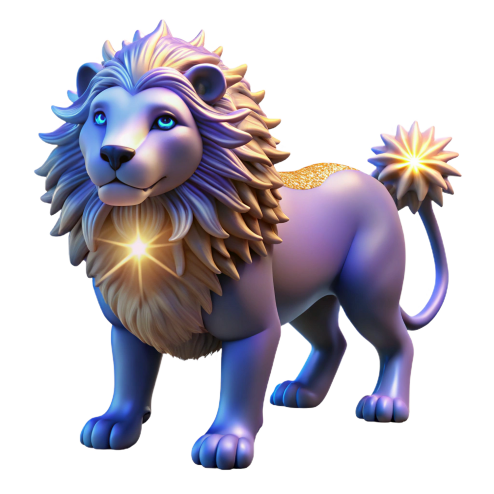 Majestic Cosmic Lion Digital Render of a Fantasy Creature png