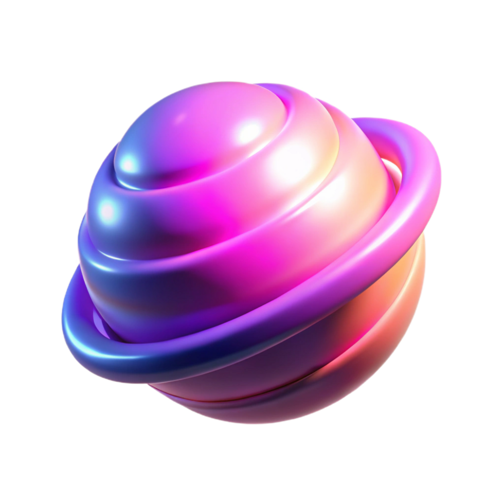 Abstract 3D Render of a Swirling, Gradient Sphere png