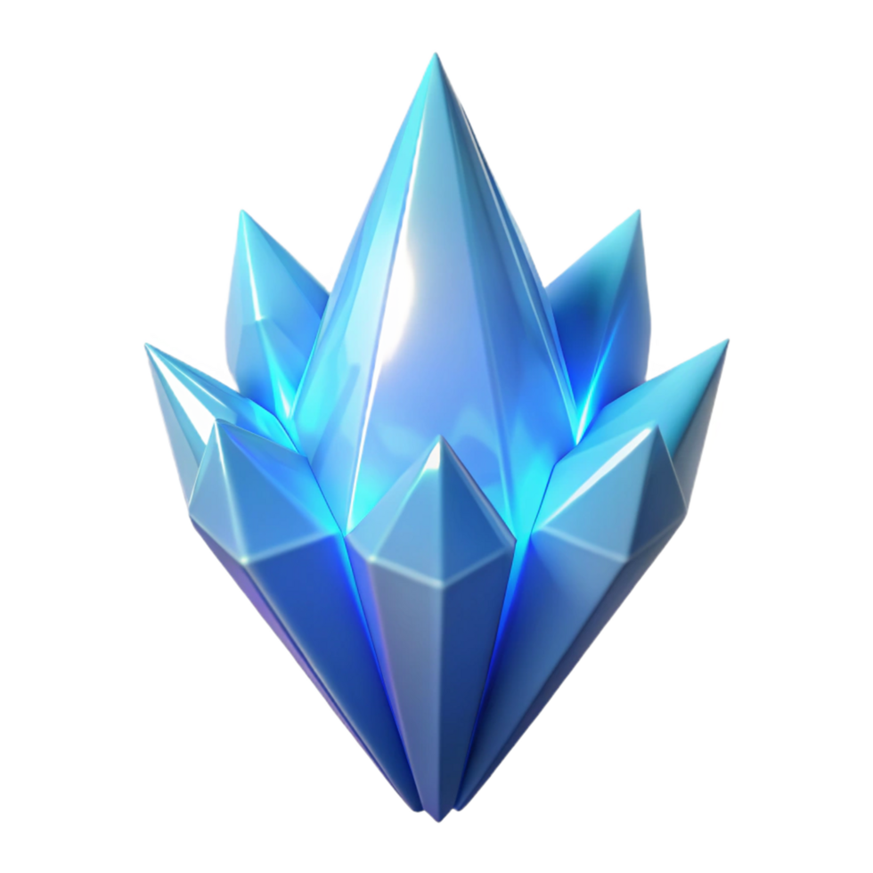 Luminous Blue Crystal Cluster A Digital Render of a Sparkling Gem png
