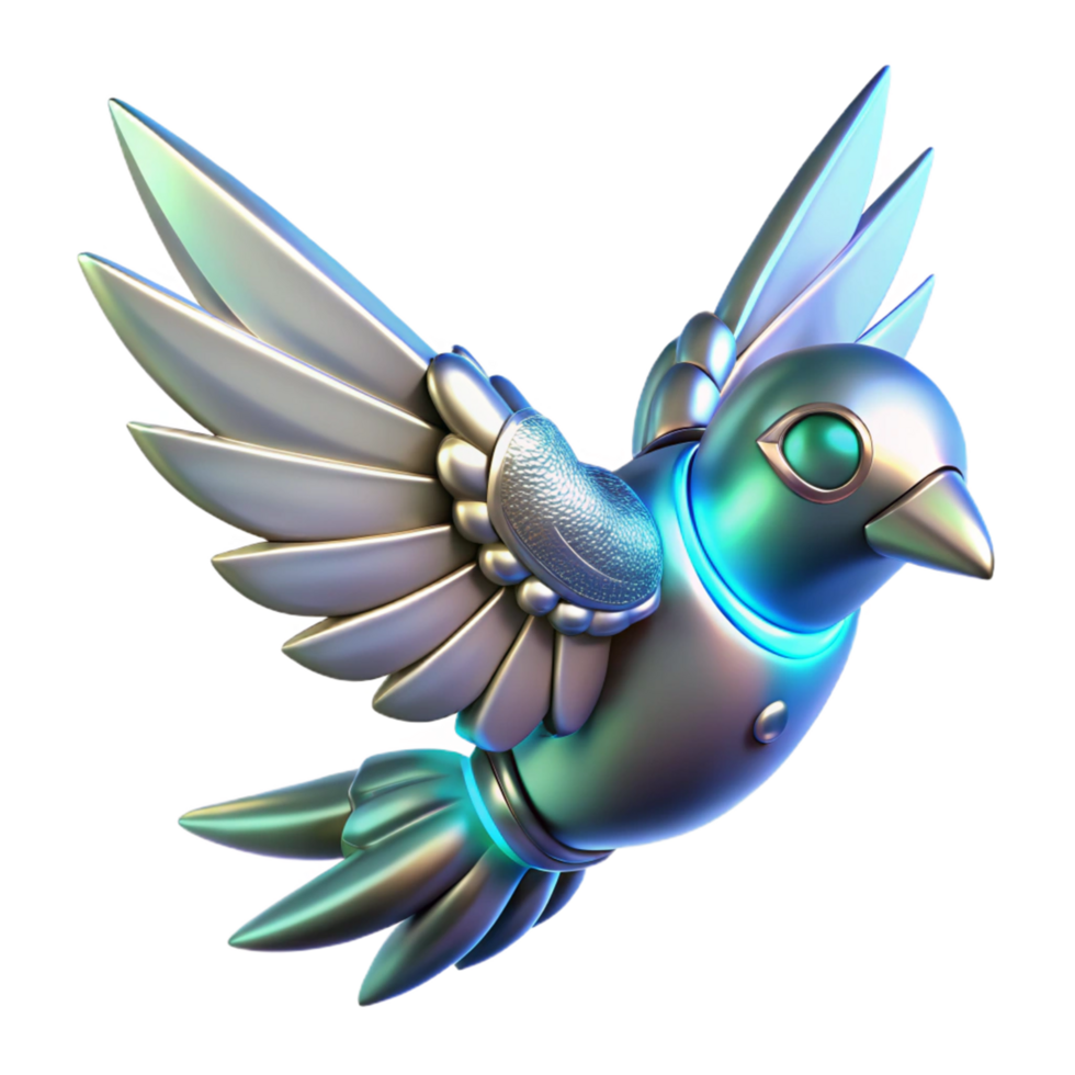 Robotic Avian A Futuristic Digital Model of a Mechanical Bird in Flight png