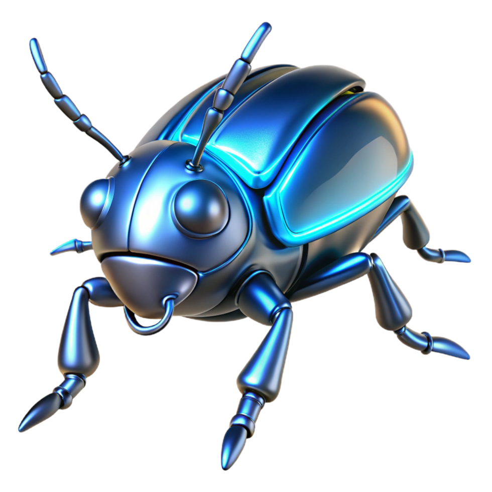 Cybernetic Beetle Digital Render of a Futuristic Insect png