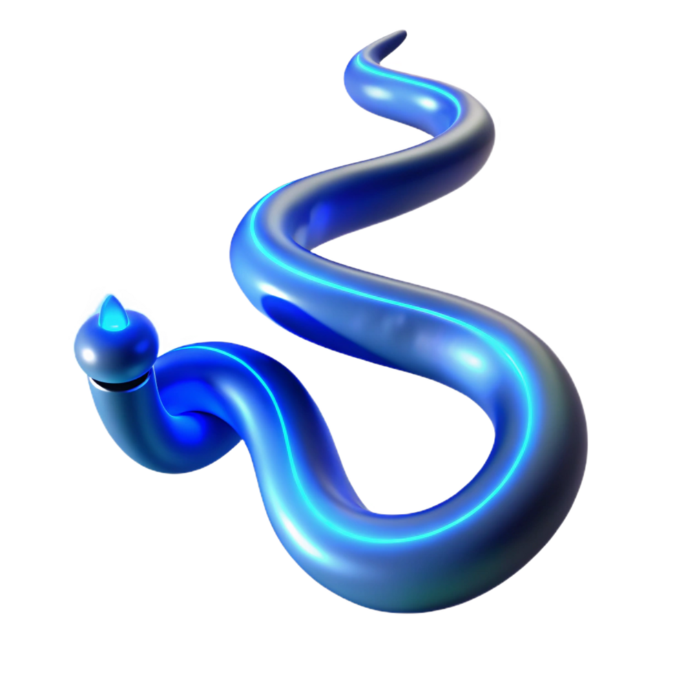 Abstract Blue Glowing Tube, 3D Render, Swirling Form, Neon Light, Digital Art, Shiny Surface, Abstract Background, Fluid Design, Curved Lines, Geometric Shapes png