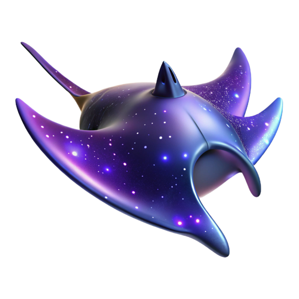 Cosmic Stingray A 3D Render of a Celestial Marine Creature png