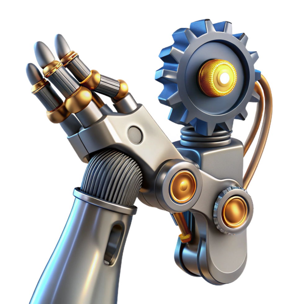 Advanced Robotic Arm Design Mechanical Engineering Gear System Innovation png