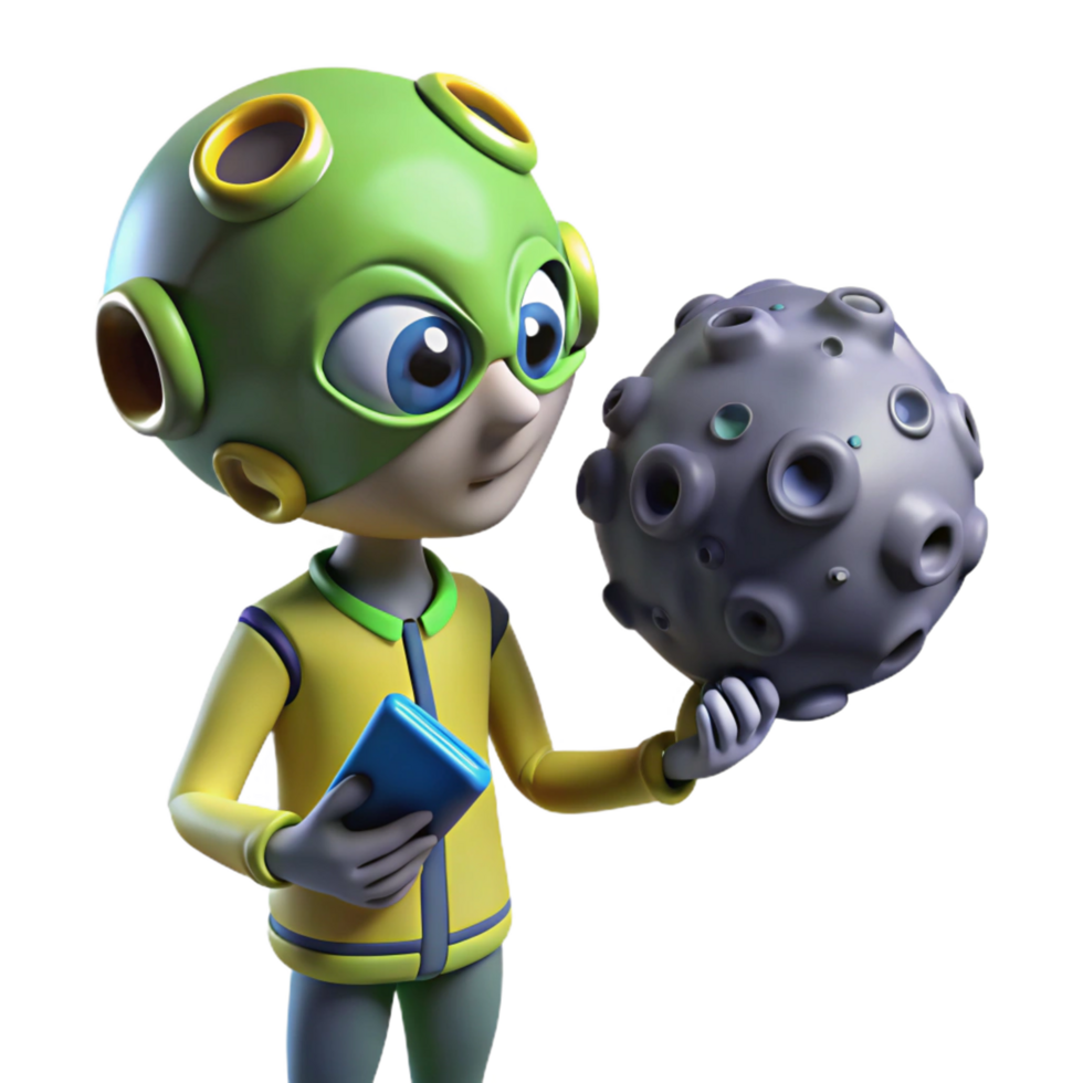 Young Astronaut Exploring Celestial Body png