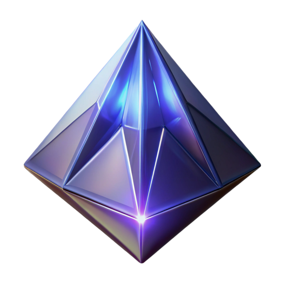 Luminous Iridescence A 3D Render of a Geometric Crystal png