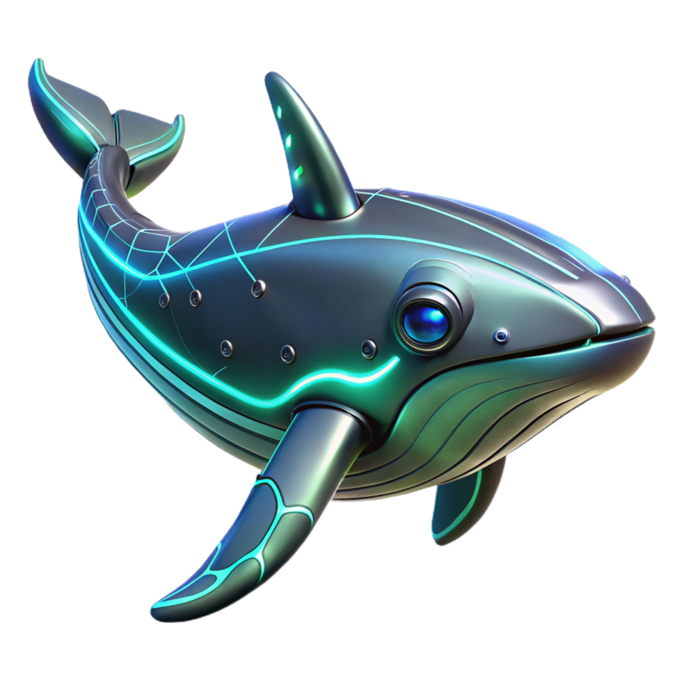 Futuristic Whale Submersible A Digital Render of a Bio Mechanical Aquatic Vehicle png