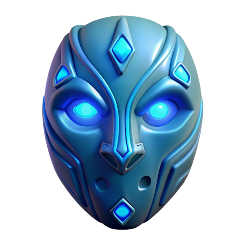 Futuristic Glowing Mask Sci Fi Helmet Design png