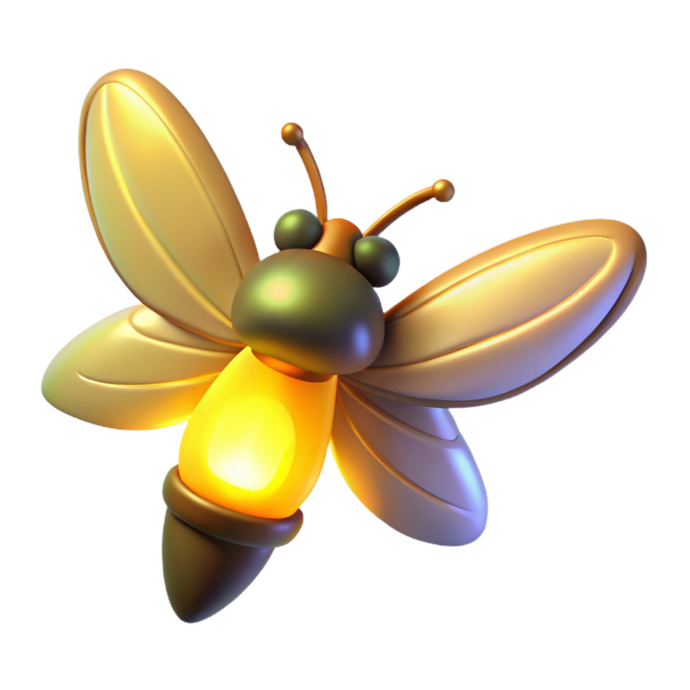 Glowing Firefly 3D Render Insect, Nature, Light, Animation, Design, Art, Graphic, Illustration, Digital, Model png
