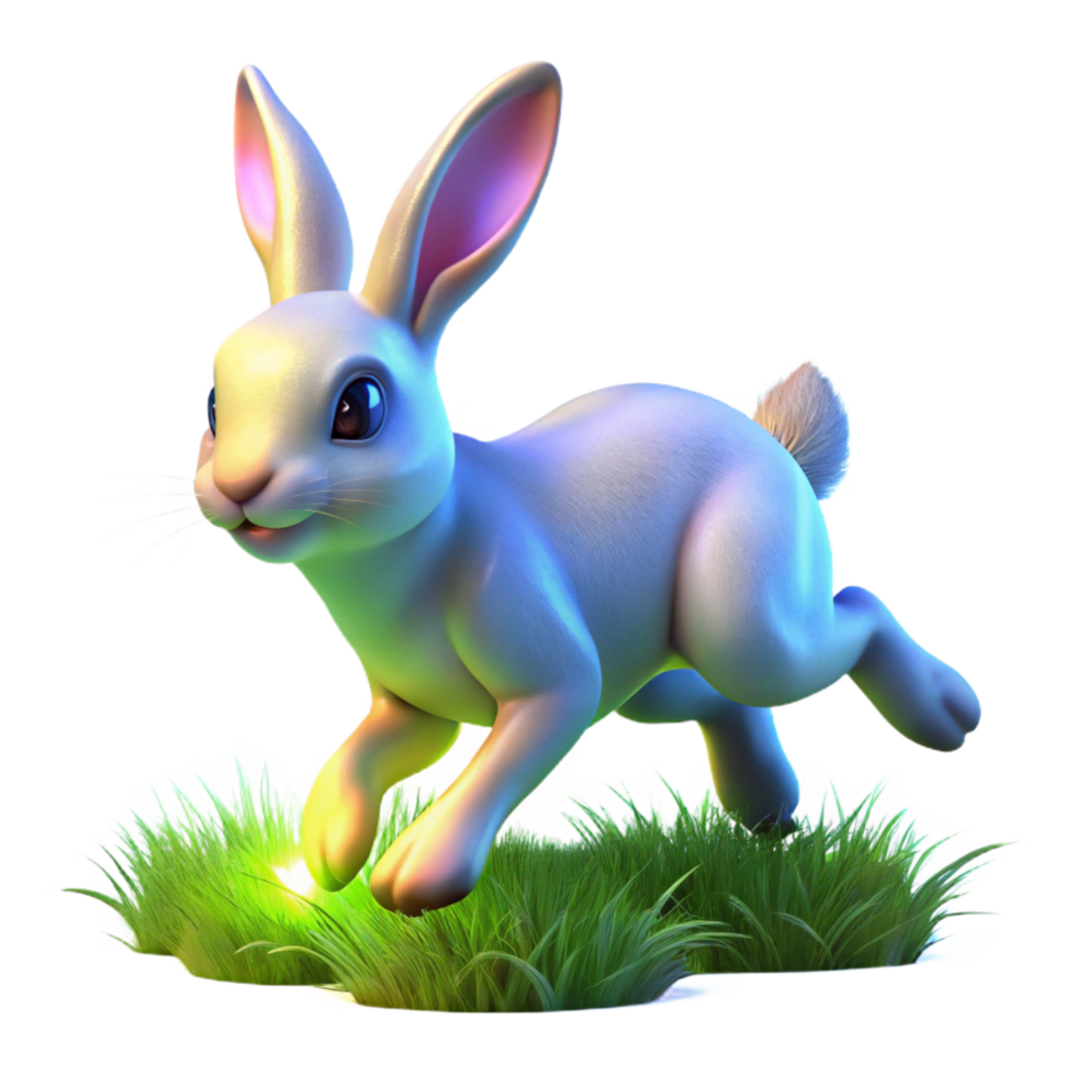 Cute Bunny Hopping Through Grass png