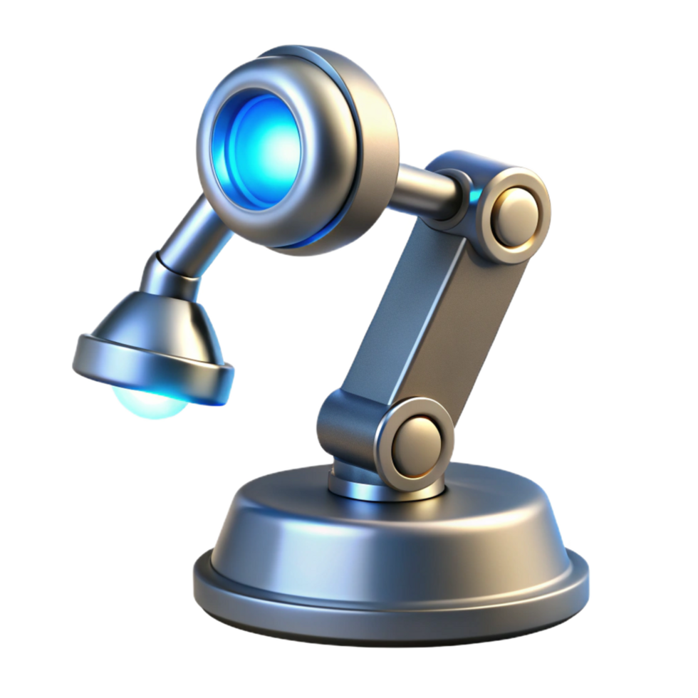 Articulated Robotic Lamp with Futuristic Design png