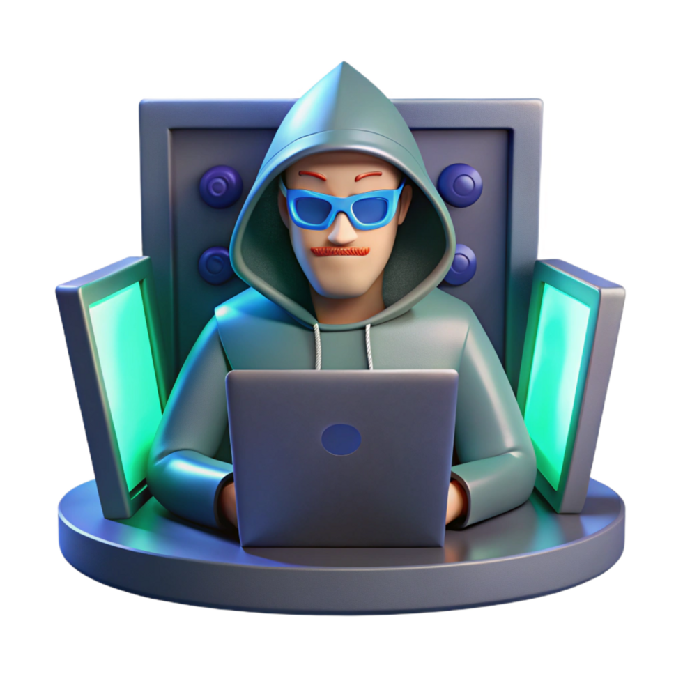 Mysterious Hacker in 3D Cybersecurity, Digital Privacy, Anonymous, Coding, Data Protection, Encryption, Virtual World, Network Security, Online Safety, Internet Security png