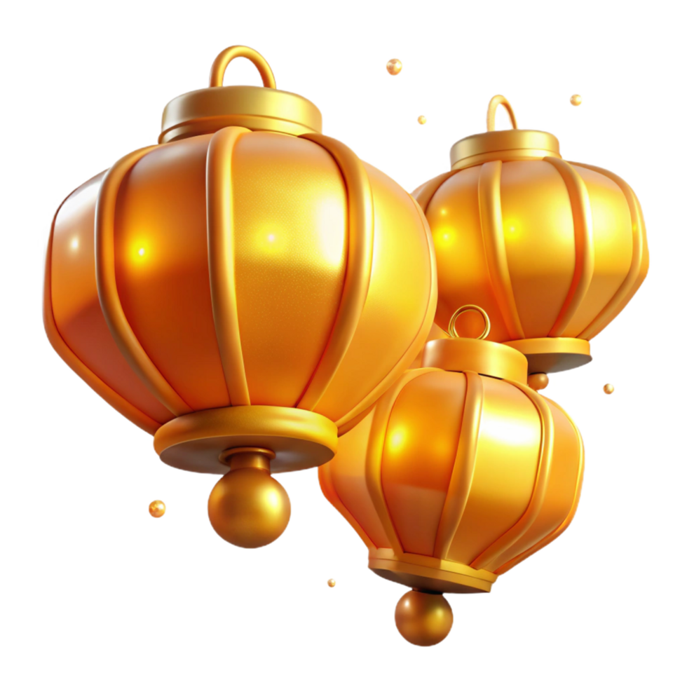 Golden Lanterns Festive Illumination, 3D Render png