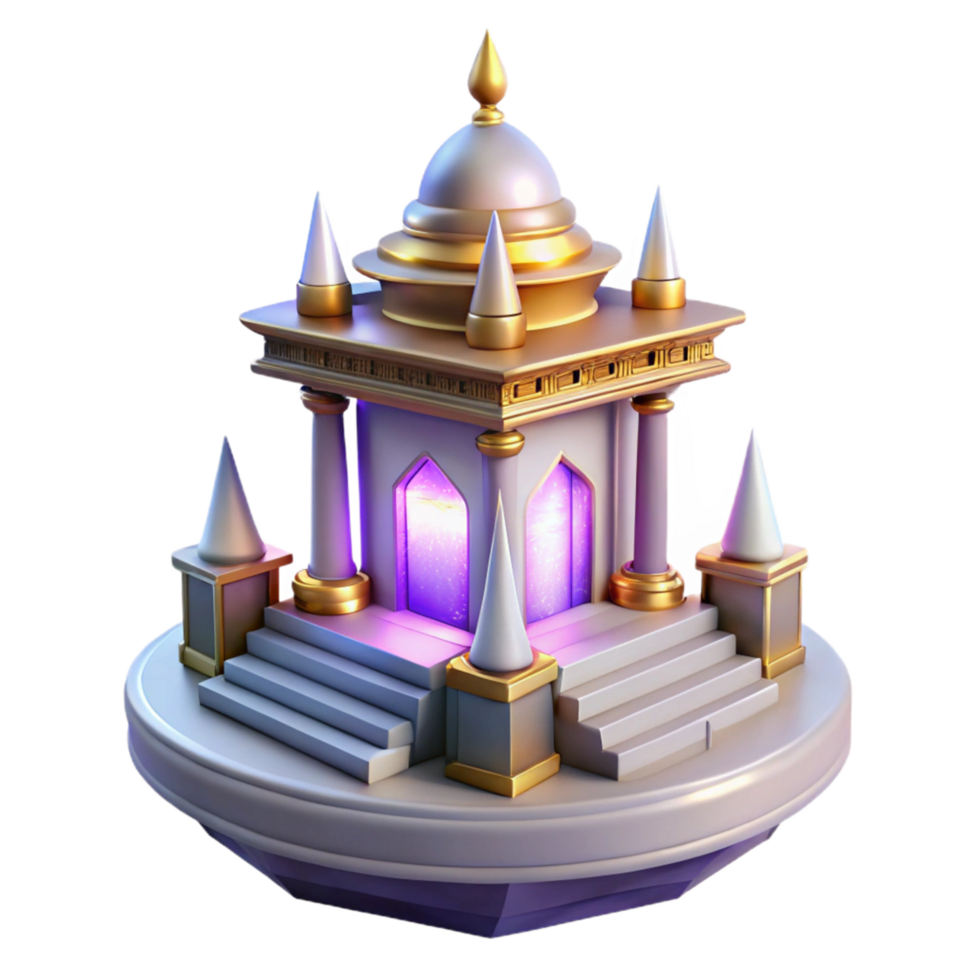 Enchanted Temple 3D Render of a Magical Shrine png