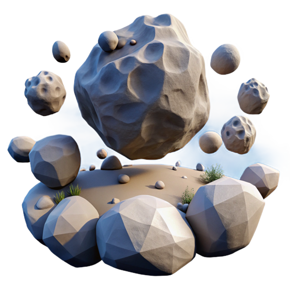 Digital Digital Render of Rocks on Desert Landscape png