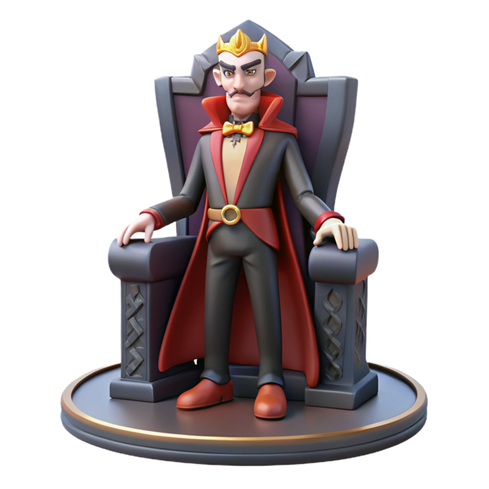 Digital Render of a Vampire King on his Throne png