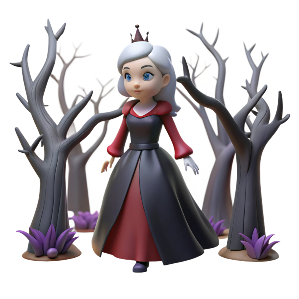 Digital Render of a Princess in a Dark Forest png