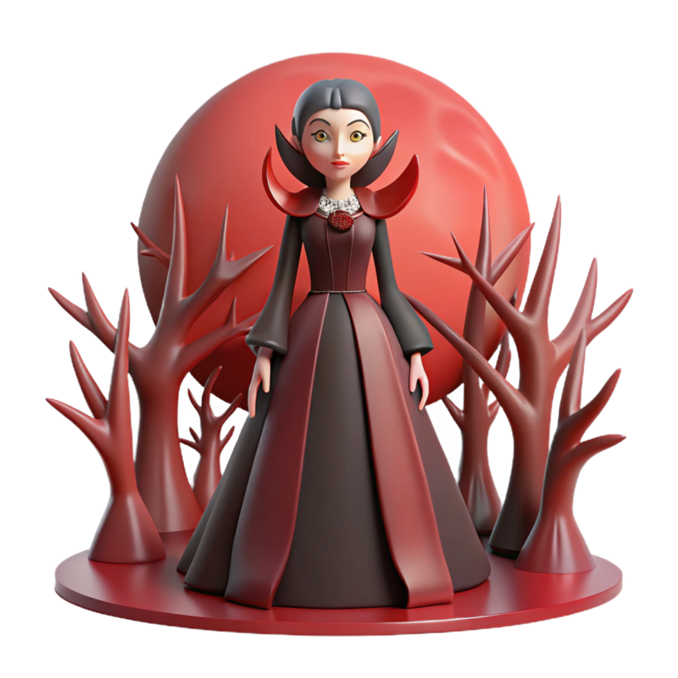Digital Render of a Vampiress in a Dark Forest png