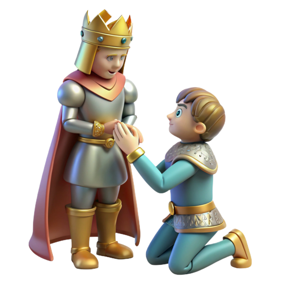 Digital Render of a King and a Knight A Royal Encounter png
