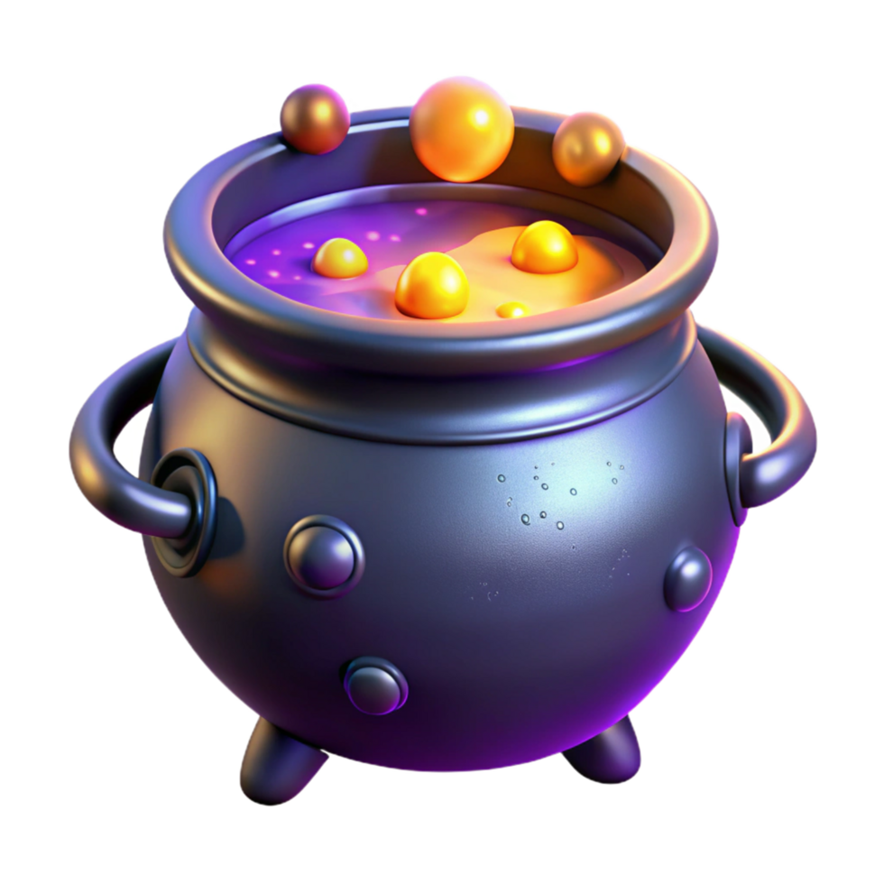 Enchanted Cauldron Digital Render of Magical Potion png