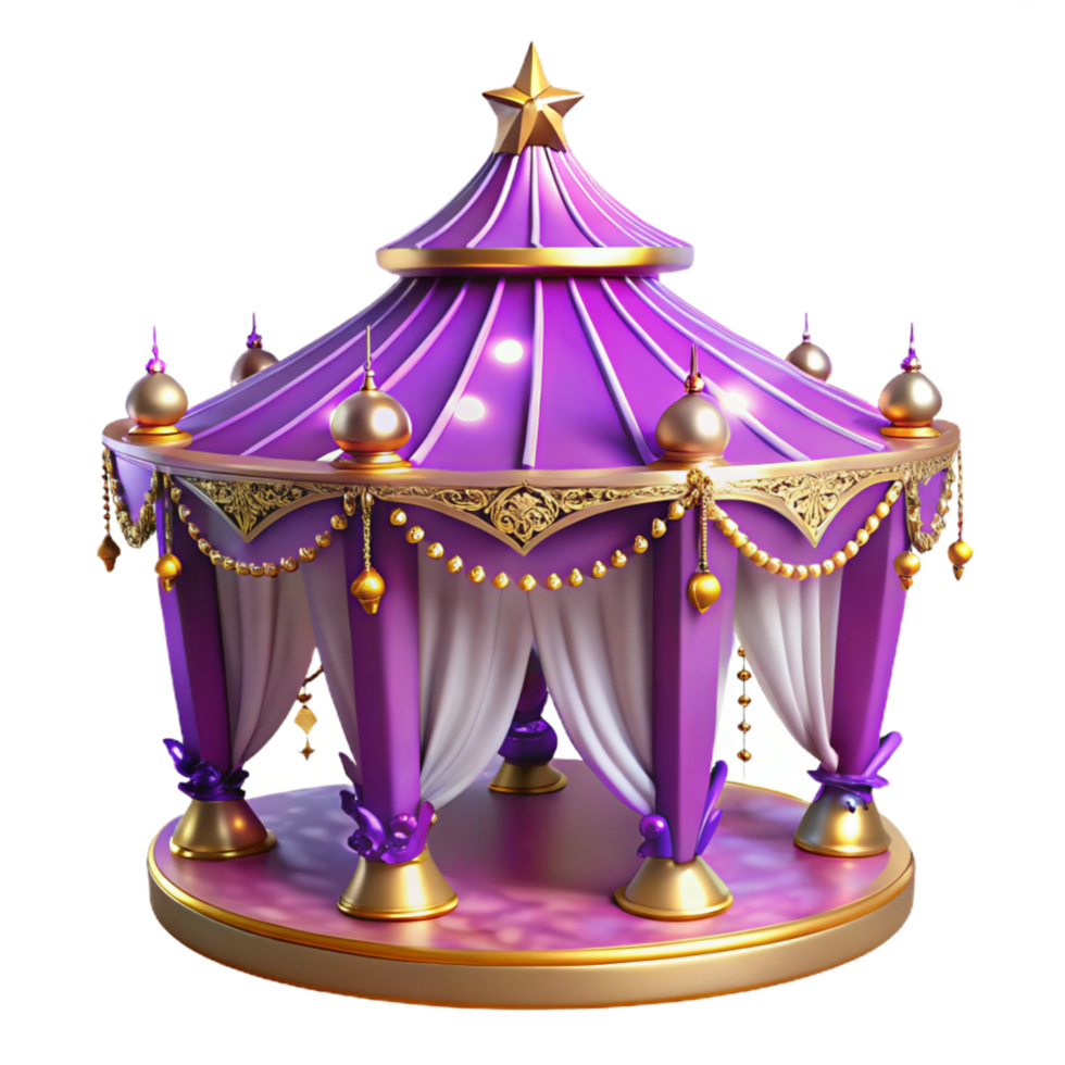 Enchanted Purple Pavilion A 3D Render of a Fantasy Gazebo png
