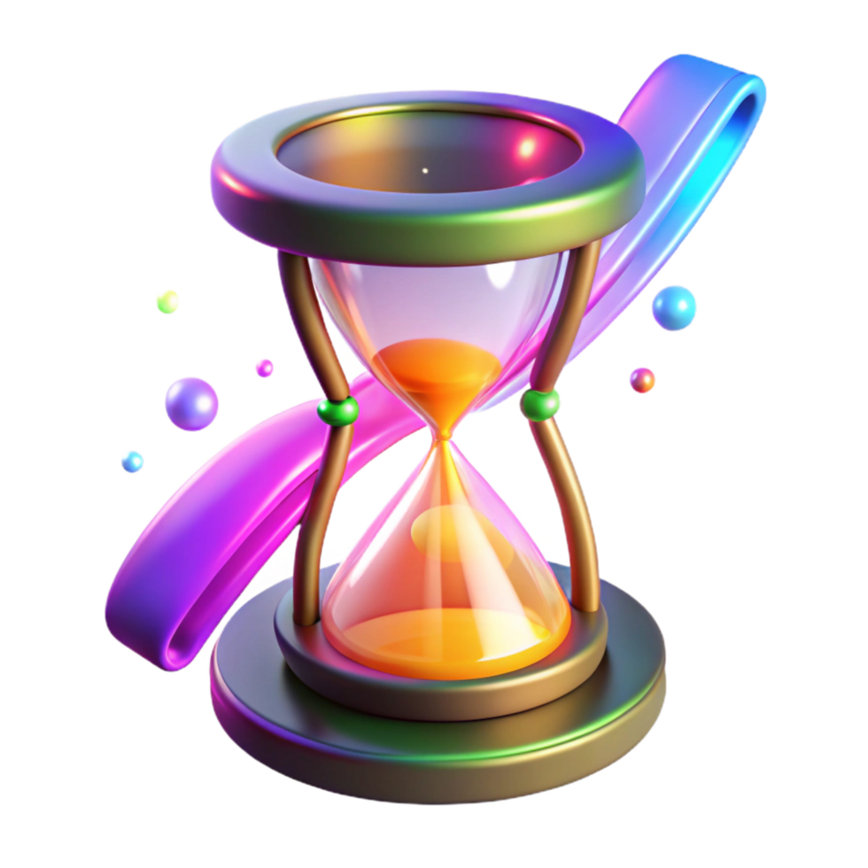 Vibrant Hourglass Time, Measurement, and Abstract Art png