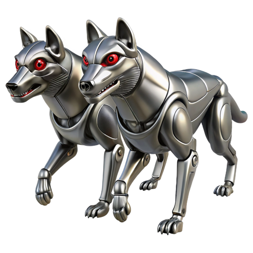Dual Robotic Canine Unit Advanced Mechanics and Design png