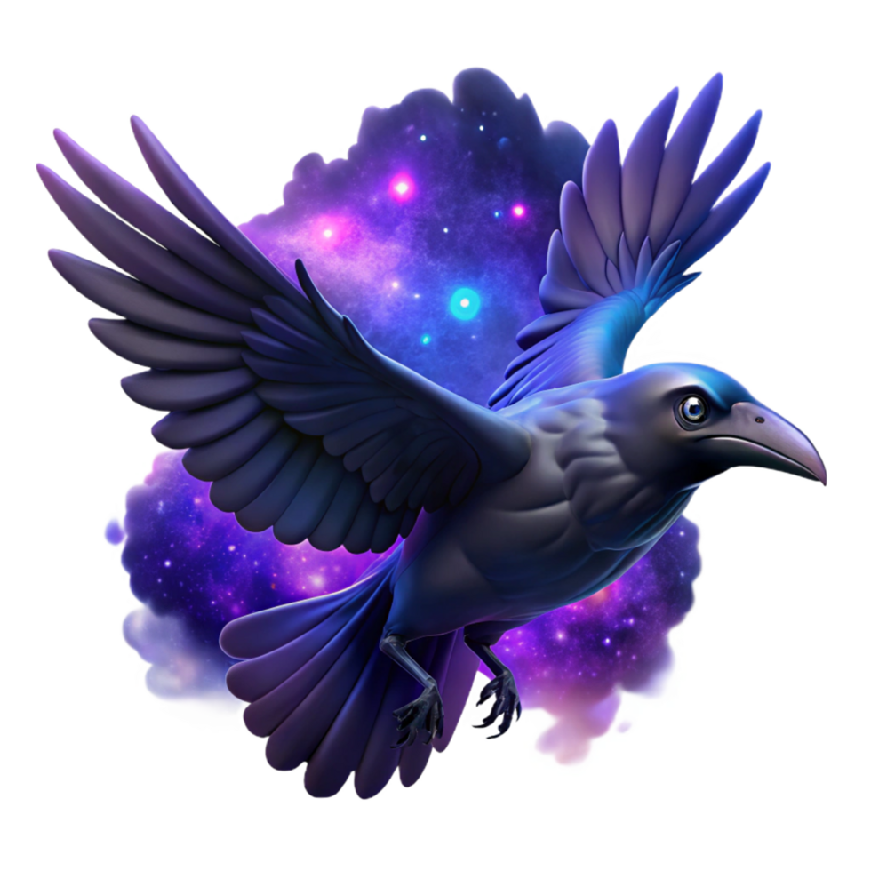 Cosmic Raven A Galaxy Soaring Bird png