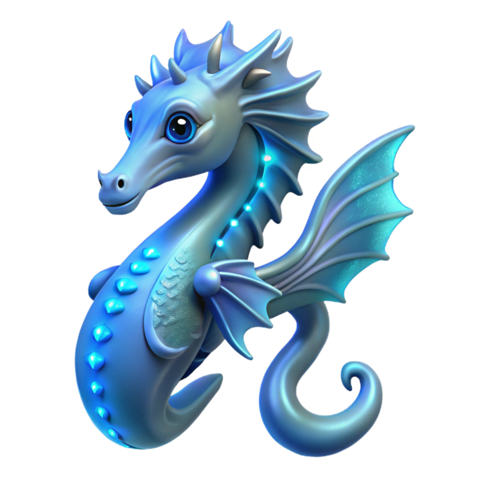 Enchanted Sea Dragon 3D Render of a Fantasy Creature png