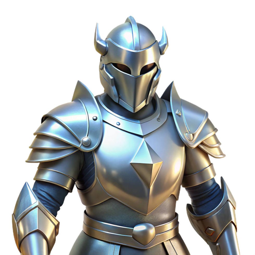 Shining Knight A 3D Render of Medieval Armor png