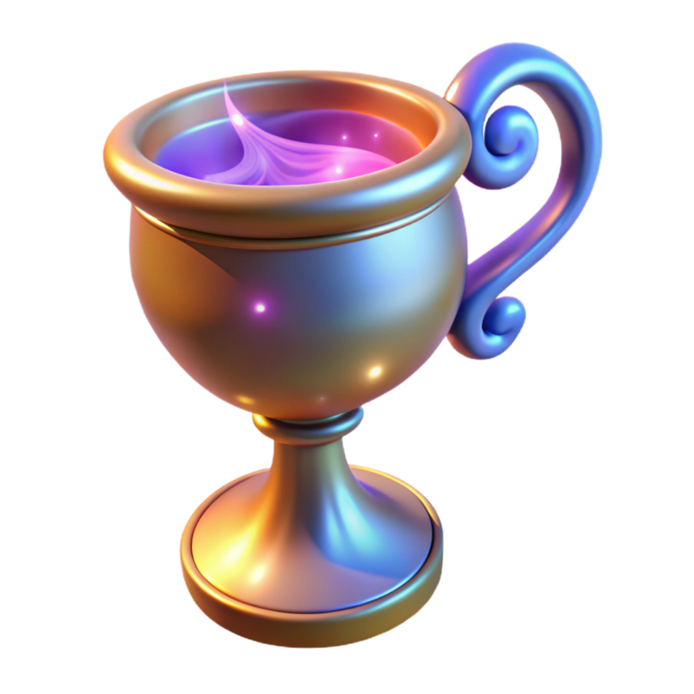 Glowing Chalice A 3D Render of a Magical Goblet png