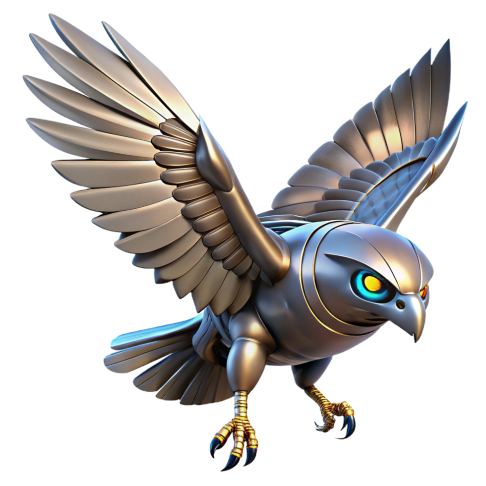 Mechanical Avian A 3D Model of a Robotic Owl in Flight png
