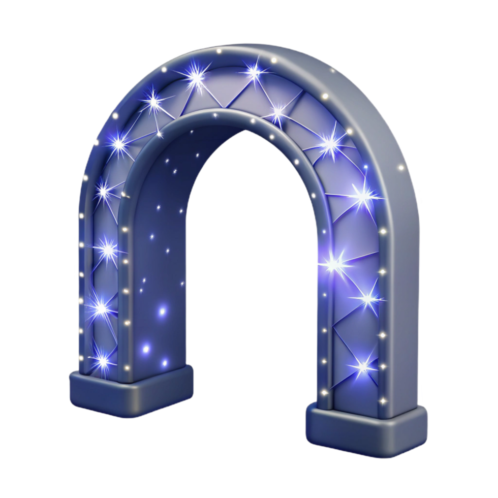 Luminous Archway Elegant Event Entrance with LED Lights png