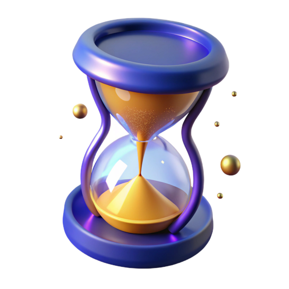 Time Management A 3D Hourglass Visualizing Time's Passage png