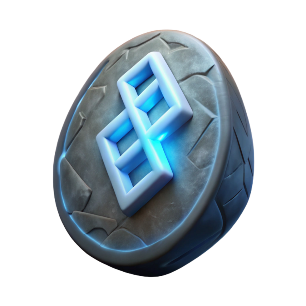 Glowing Symbol on Stone Disc 3D Render of Abstract Design png