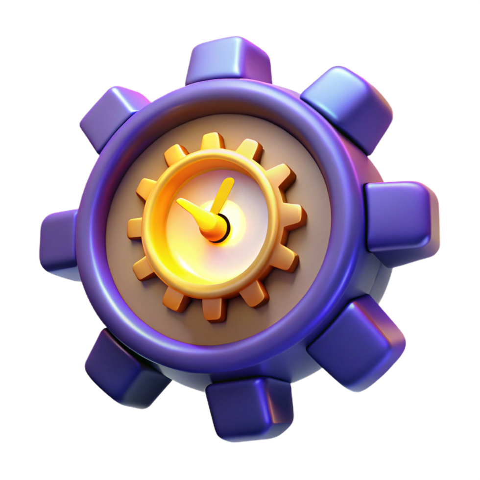 Time Management Gear Clock Icon, Productivity, Efficiency, Scheduling, Time Tracking, Workflow Optimization, Task Management, Project Planning, Deadline Management, Timekeeping png