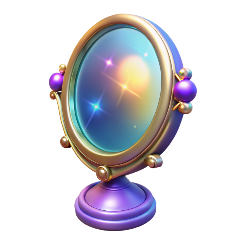 Enchanted Mirror Mystical Reflections and Sparkling Lights png