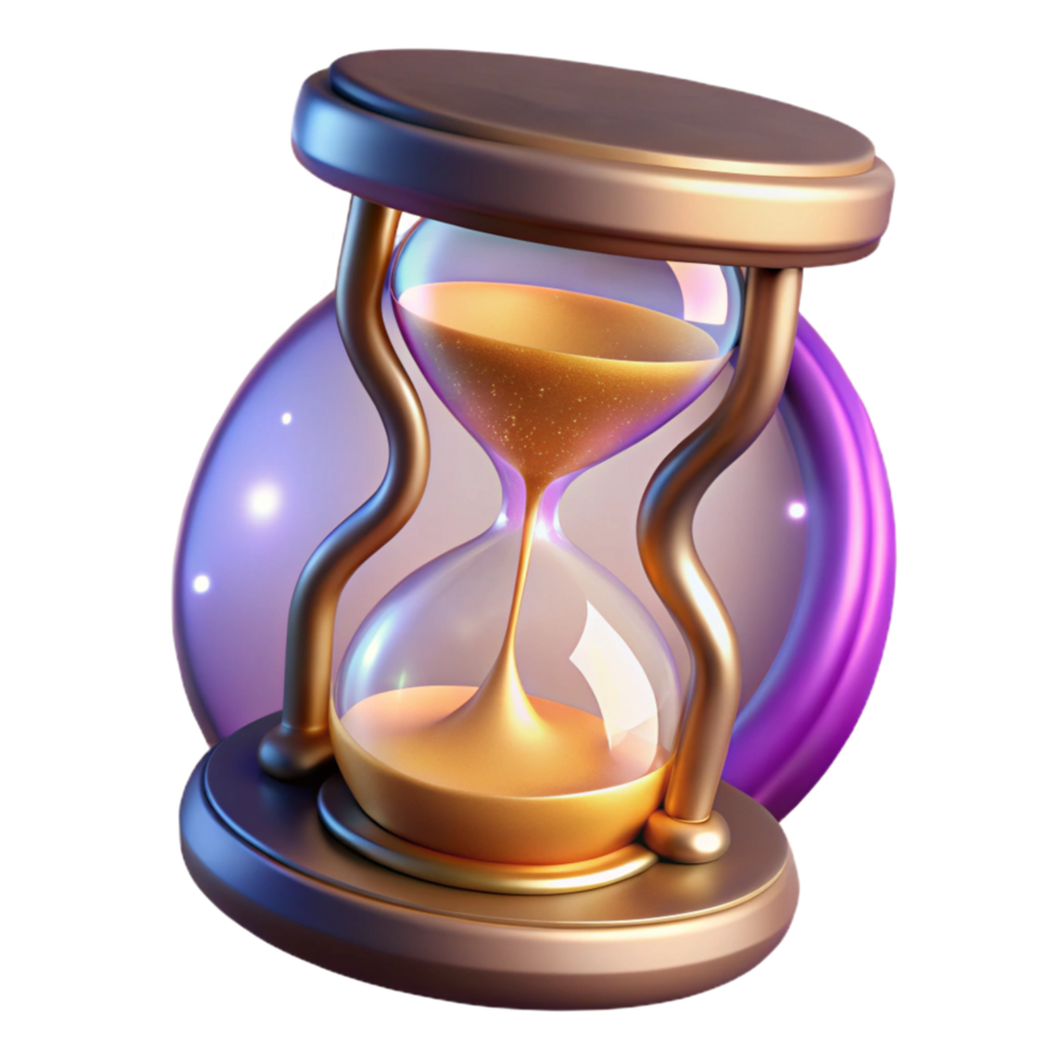 Time Management A 3D Hourglass Visualization of Time Passing png