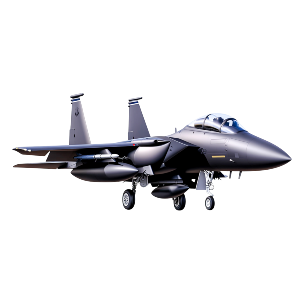 Sleek Military Fighter Jet on Airfield with Bold Design Elements png