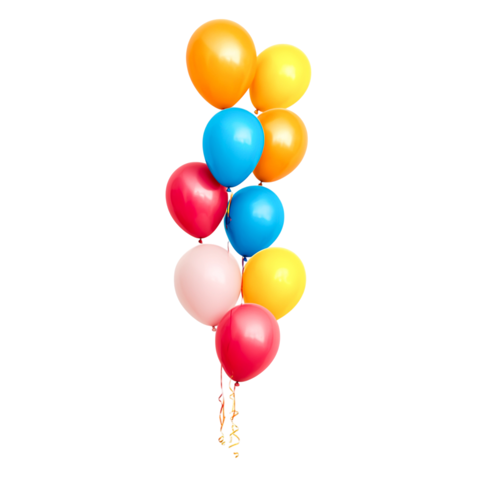 Colorful Balloons in Various Shapes and Sizes Floating Together png