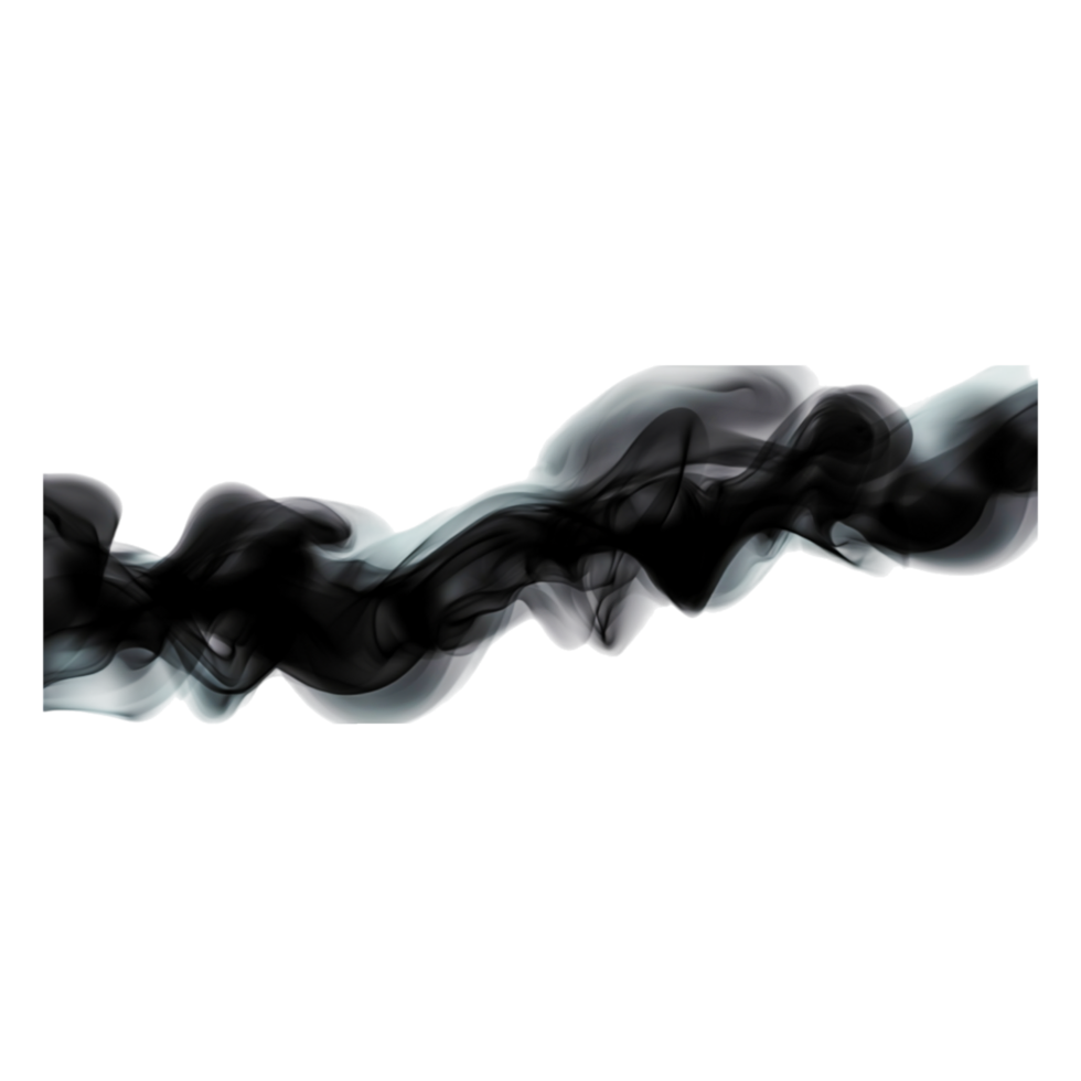 Abstract Wavy Smoke Flow in Shades of Black and Blue Colors png