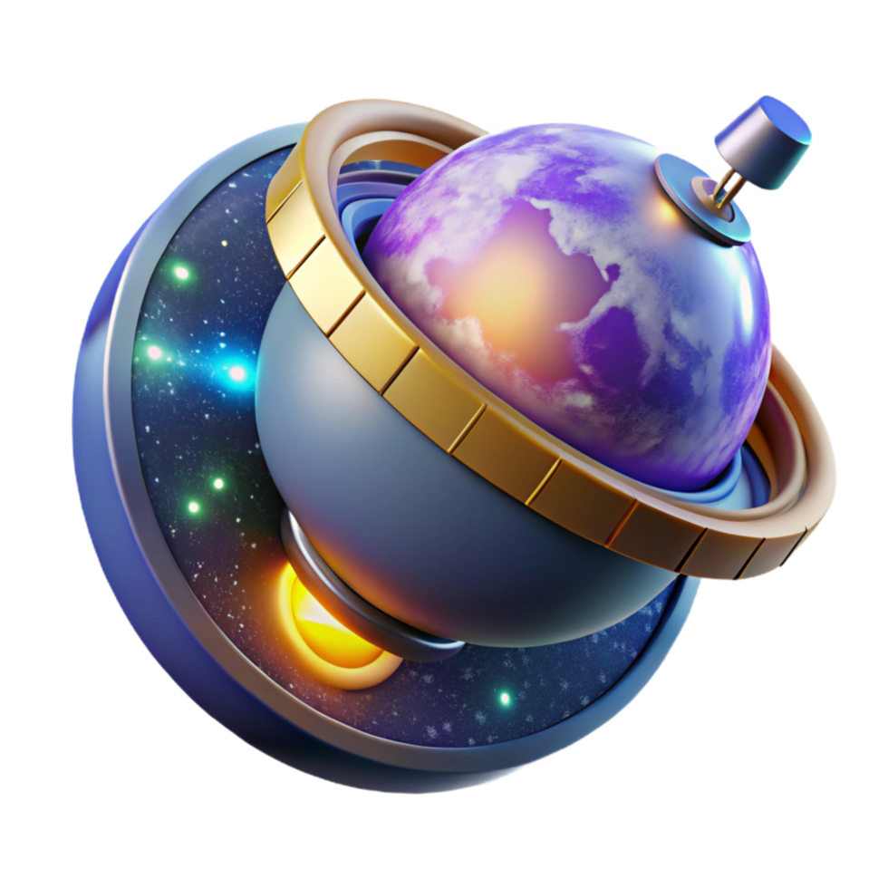 Cosmic Orb A 3D Render of Planetary Exploration png