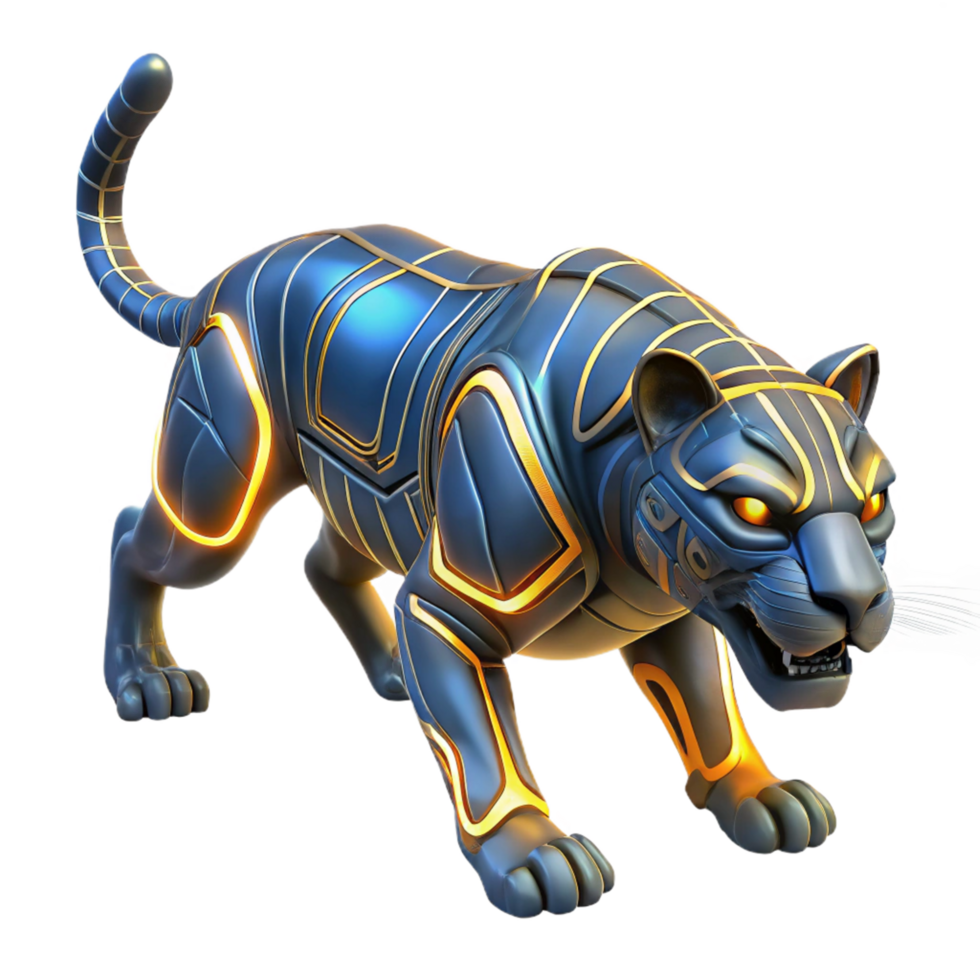 Cybernetic Big Cat Futuristic Armored Predator png