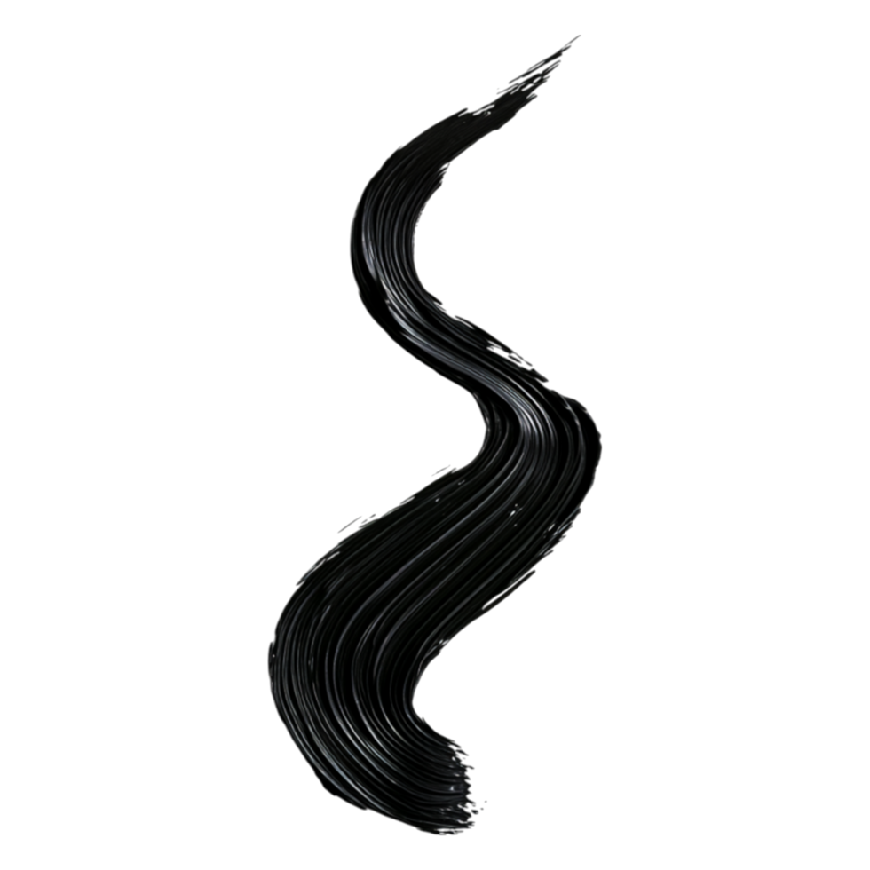 Smooth Black Paint Stroke on Transparent Background for Art Design png