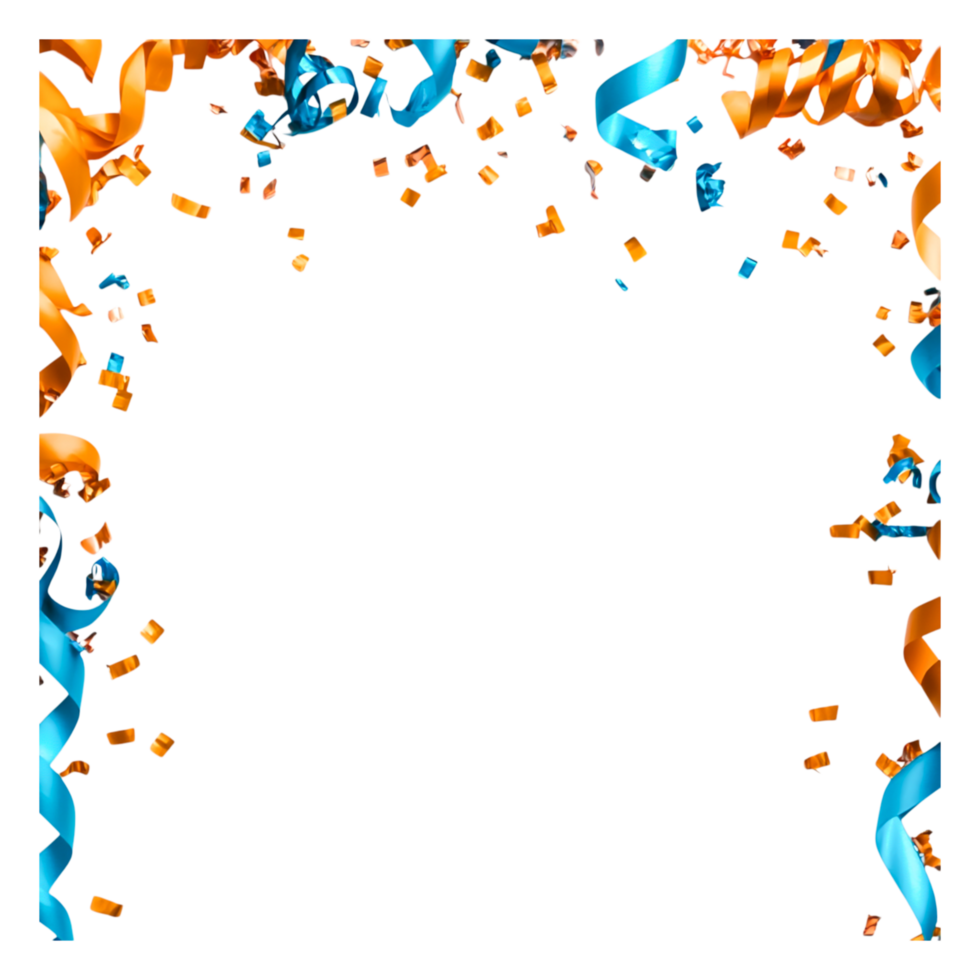 Colorful Ribbon and Confetti Celebration Background for Events png