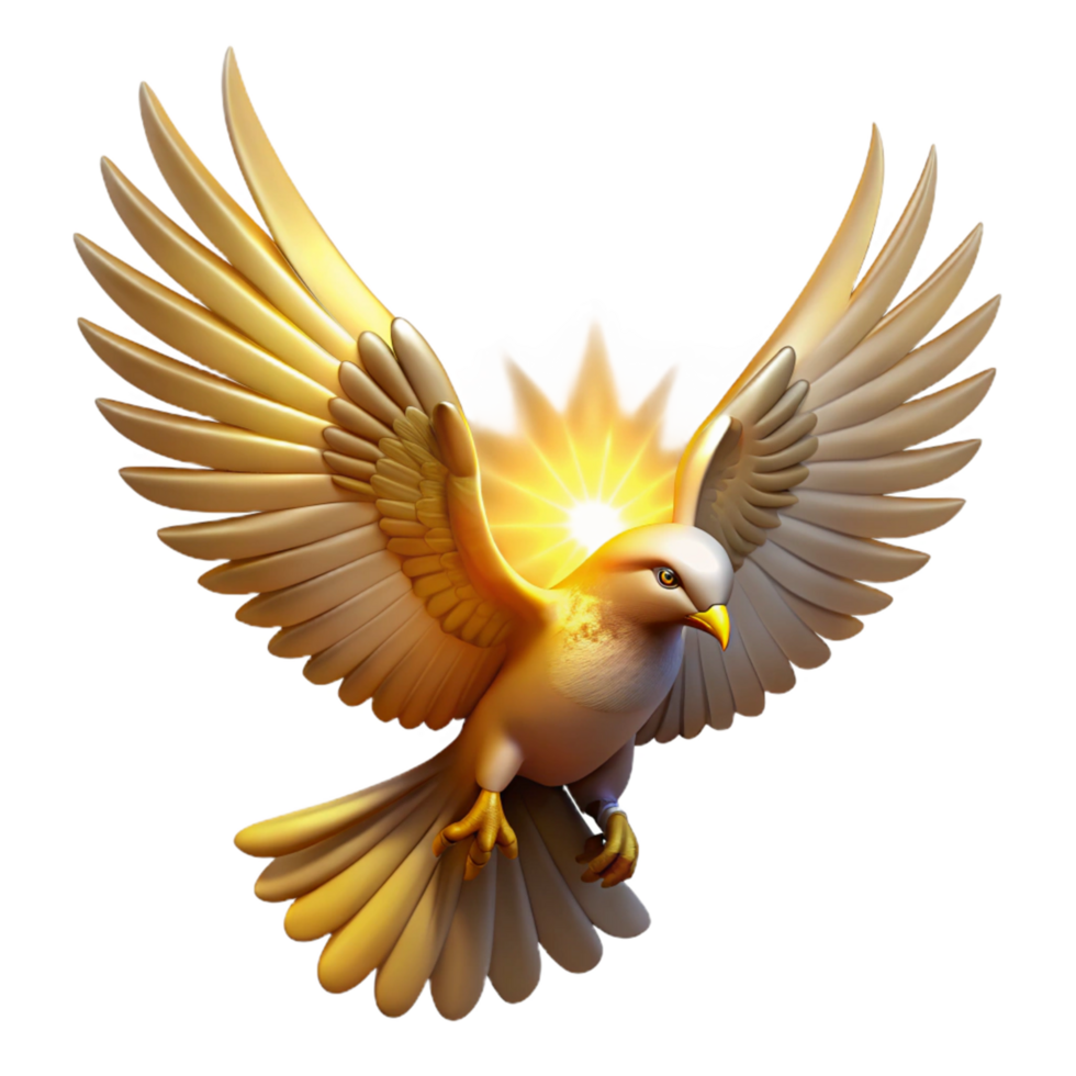 Golden Dove of Peace Symbol of Light and Hope png