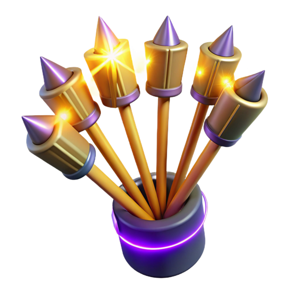 Glowing Pointed Weaponry in Holder png