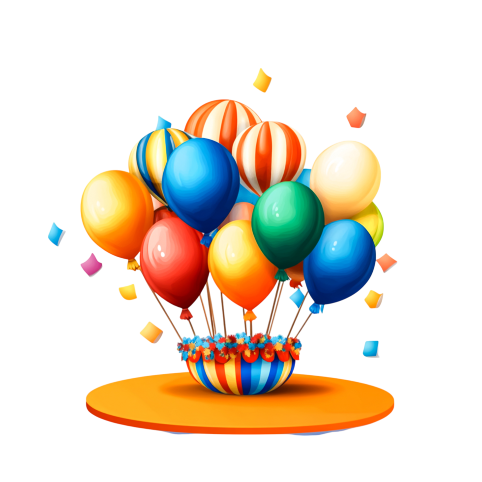 Brightly Colored Balloons in a Festive Setting for Celebration png