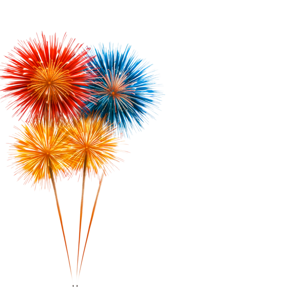 Colorful Fireworks Bursting in Night Sky Celebrating Special Occasion png
