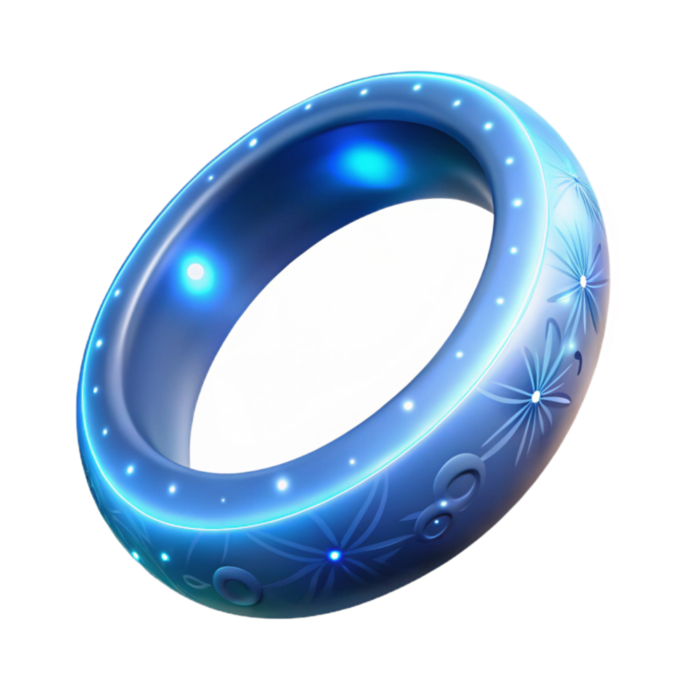 Luminous Ring with Floral Design Interactive Technology Concept png